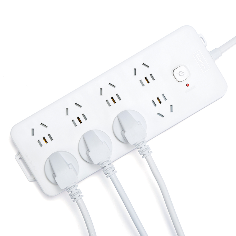 齐心(COMIX) PCP-WZ848 8位40孔 总控全长5米 延长线插座 (计价单位:个) 白色高清大图