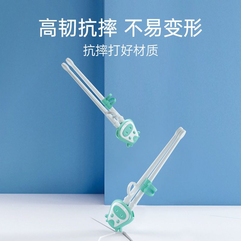 英格翰儿童筷子训练筷宝宝练习学习吃饭叉子勺子套装婴儿餐具叉勺 可弯曲叉勺樱花粉