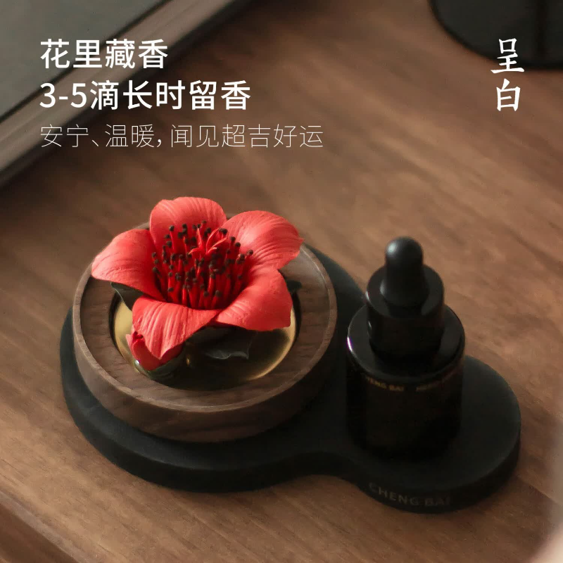 呈白 十二花神系列 超吉木棉非遗瓷花 香薰礼盒高清大图