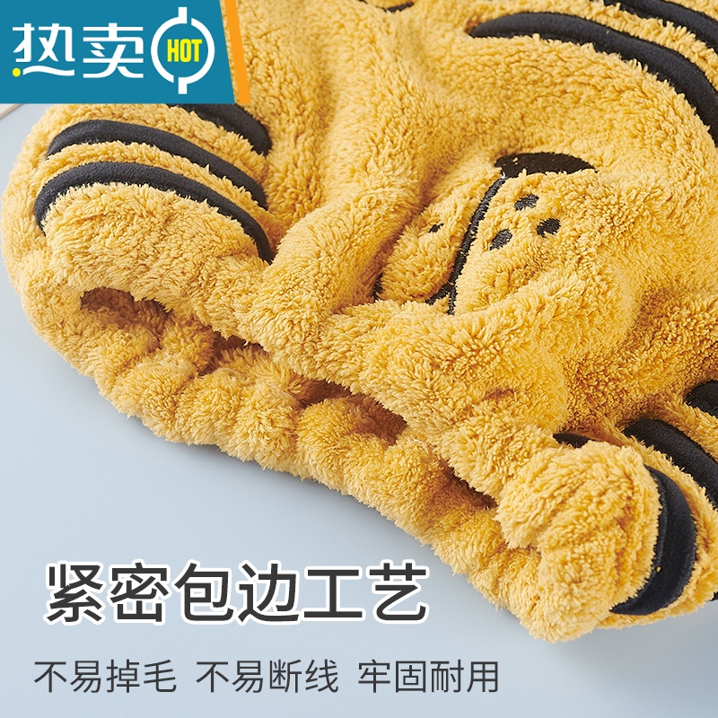 敬平2021新款儿童干发帽女童吸水速干浴帽宝宝可爱洗头包头巾器 小兔子干发帽粉色高清大图