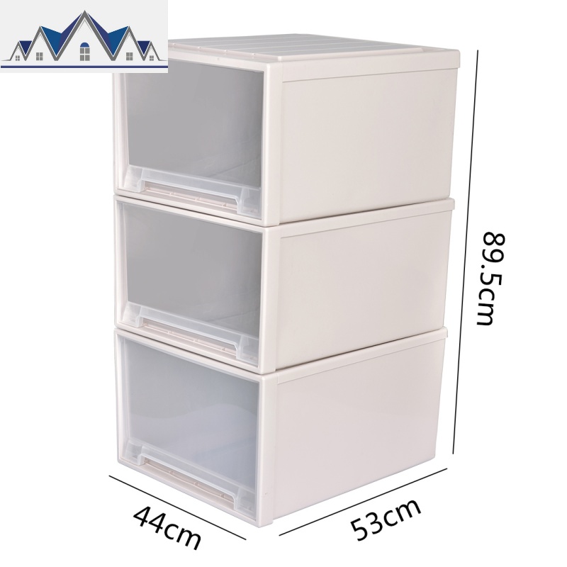3个装特大号收纳柜塑料收纳箱加厚抽屉式内衣服储物柜透明整理箱 三维工匠 70L老款巨无霸特大号3个装（不带抽屉卡扣）3个