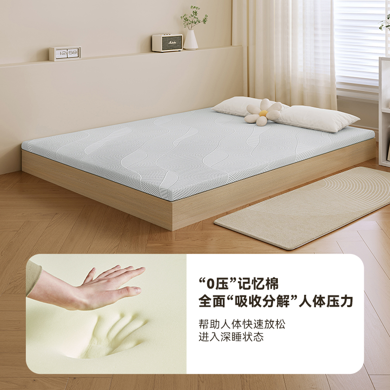 全友家居单人薄款床垫护脊学生宿舍公寓榻榻米记忆棉床垫DX110038高清大图