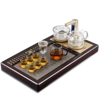 金杞(JINQI) 整套茶具全自动上水玻璃电热水壶耐热消毒烧水紫檀木宝马金自动断电茶具套装