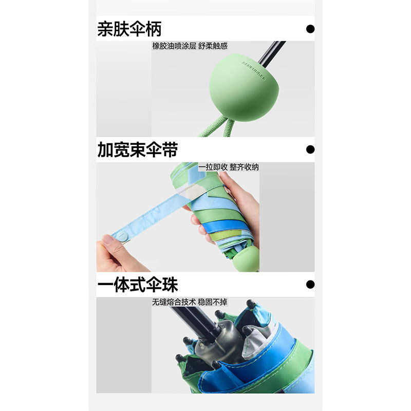 蕉下(BENEUNDER)防紫外线五折黑胶晴雨伞防晒伞 BM526 小岛夏日高清大图