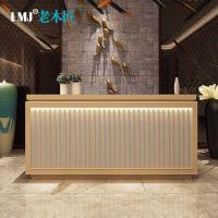 收银台实木柜台餐厅奶茶公司吧台理发店美容院简约复古前台接待台_464_537 原木色水曲柳_180x60x100cm