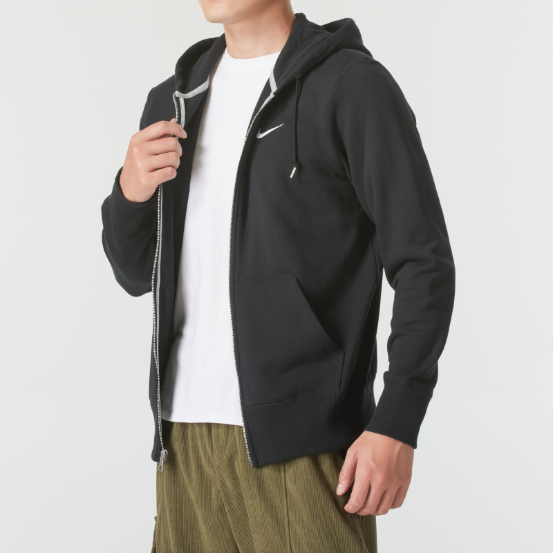 耐克（NIKE）男装外套新款训练运动健身休闲简约基础款舒适连帽夹克521574-010 ZP高清大图