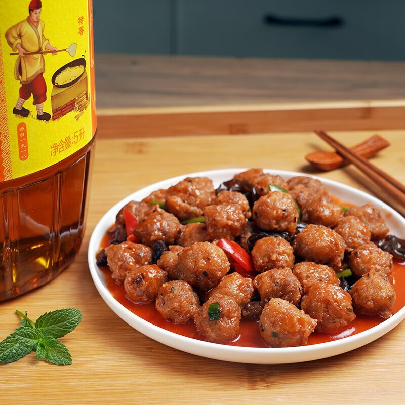 胡姬花古法土榨大桶装食用油 一级压榨 风味花生油5L*1桶高清大图