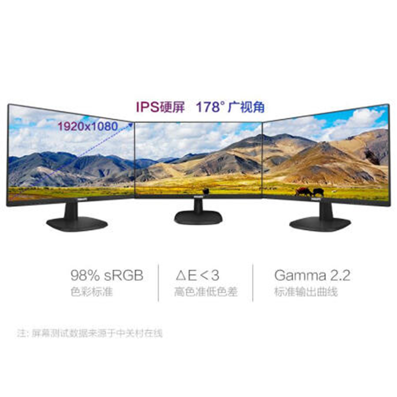 飞利浦(Philips) 23.8寸 IPS技术屏 广视角 低蓝光爱眼不闪 电脑液晶显示器 HDMI 243V7Q