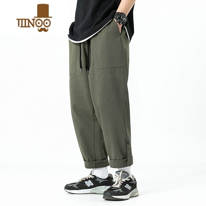 YANXUJIE STUDIO日系小个子男装2023新款休闲裤男潮牌宽松直筒工装裤高清大图