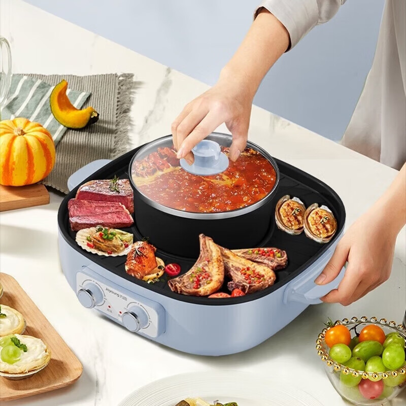 九阳(Joyoung)电火锅家用一体多档火力调节宿舍电煮锅多功能料理锅 2L [HG20-G581]烤涮一体高清大图