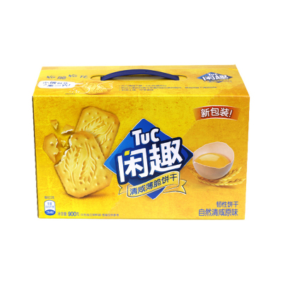 亿滋闲趣 韧性饼干 零食 自然清咸原味900g(盒装) 休闲零食饼干