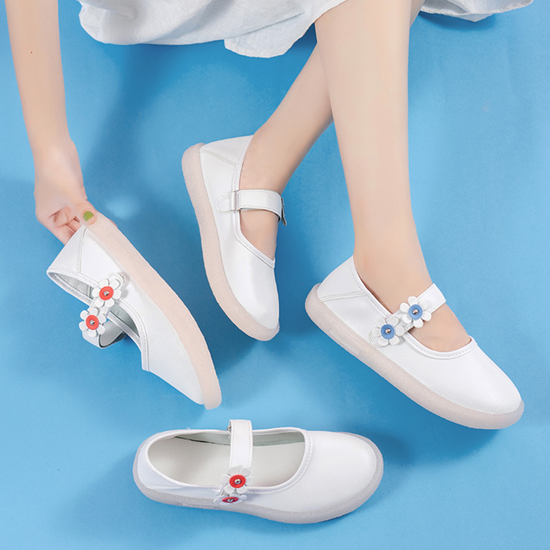 白色单里35护士单鞋女夏软底透气不累脚防滑舒适平底孕妇牛筋底可爱