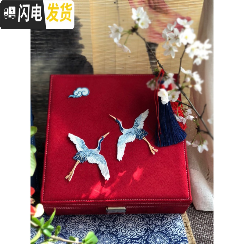 三维工匠复古首饰盒超大容量带锁首饰箱饰品盒手镯首饰收纳盒珠宝盒化妆盒高清大图