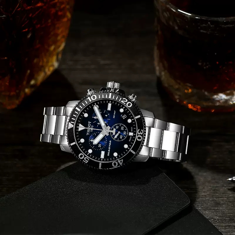 天梭(TISSOT)瑞士手表 海星系列钢带男士石英表T120.417.11.041.01高清大图