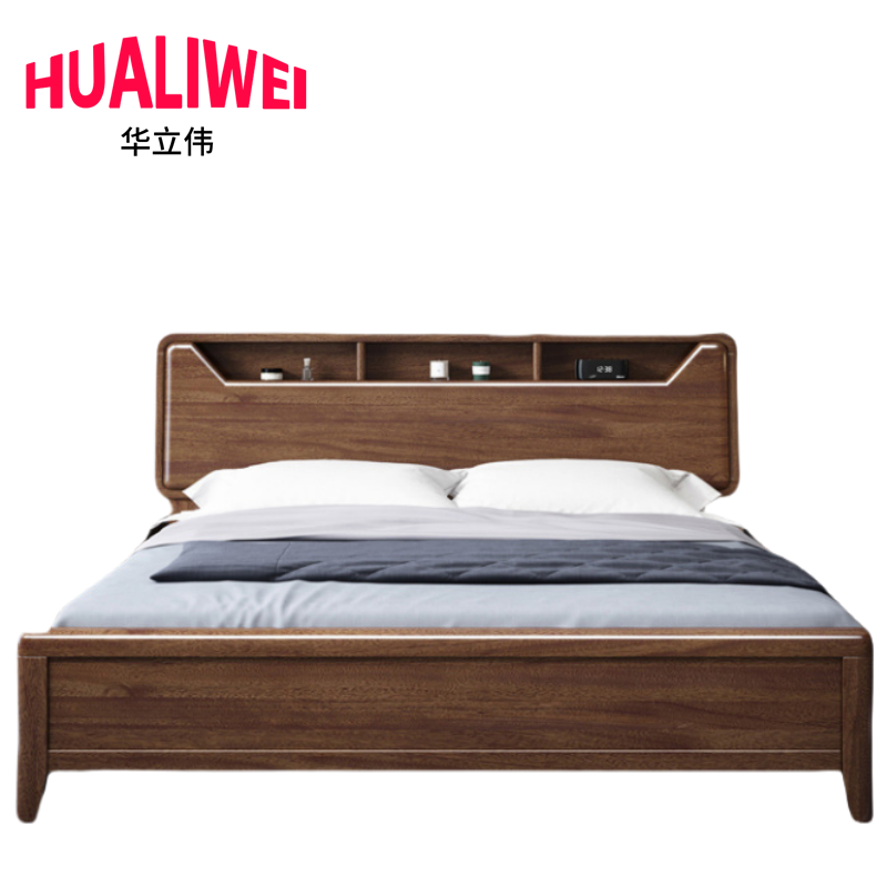 华立伟木质床200*220*108cm张高清大图