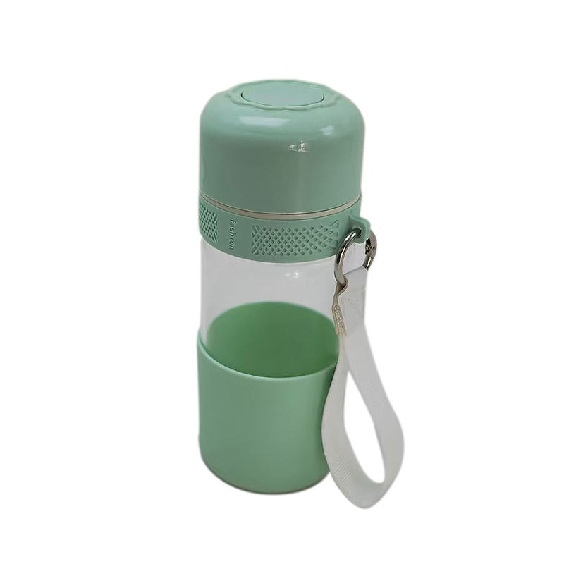 和居态 一键开盖便携玻璃水杯 薄荷绿350ml 个