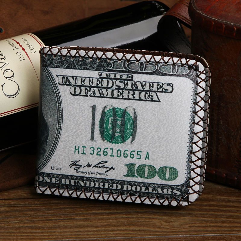 派尼美特ins日韩版潮流个性创意潮人男士短款钱包青年学生折叠手工包