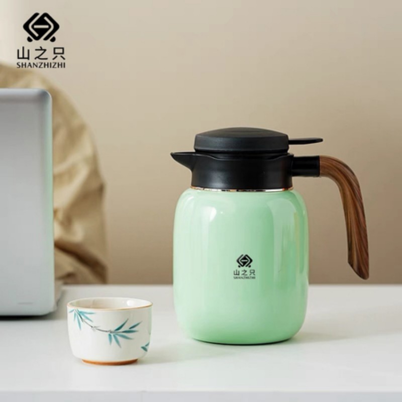 山之只 不锈钢水壶浅绿色可定制 1000ML 个高清大图