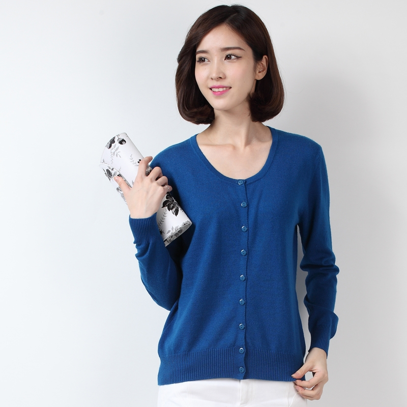 羊绒衫针织衫毛衣扣子开衫女士短款百搭小外套宽松大码外搭羊