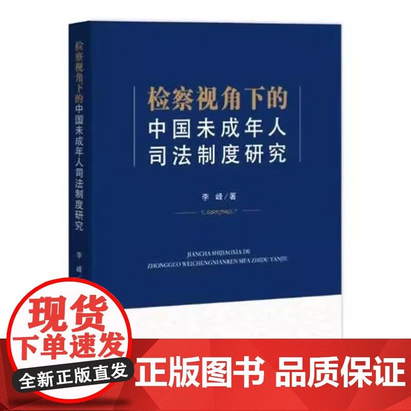 2024新书 检察视角下的中国未成年人司法制度研究 李峰 著 中国检察出版社 9787510230738图片