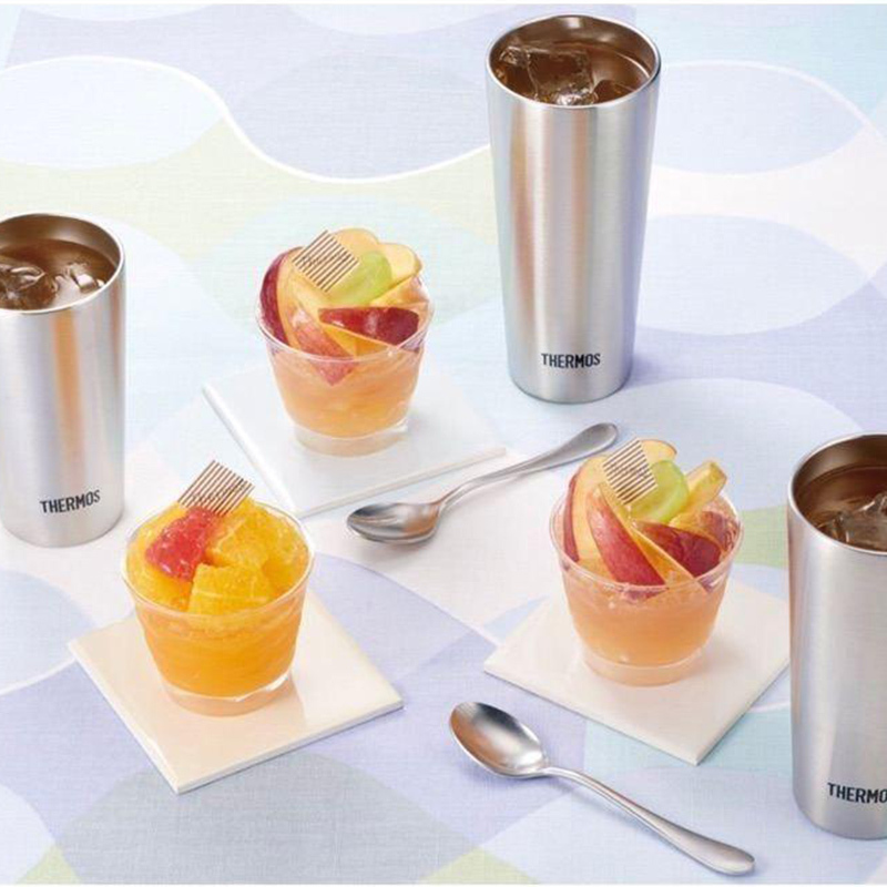 [两个装]膳魔师(THERMOS)JDI-300P 304不锈钢水杯真空断热保温保冷魔法杯300ml 2个/盒