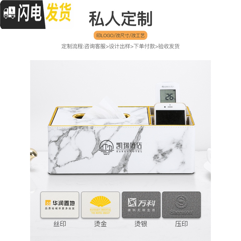 三维工匠多功能纸巾盒客厅茶几餐巾抽纸遥控器收纳盒创意简约家用北欧ins高清大图