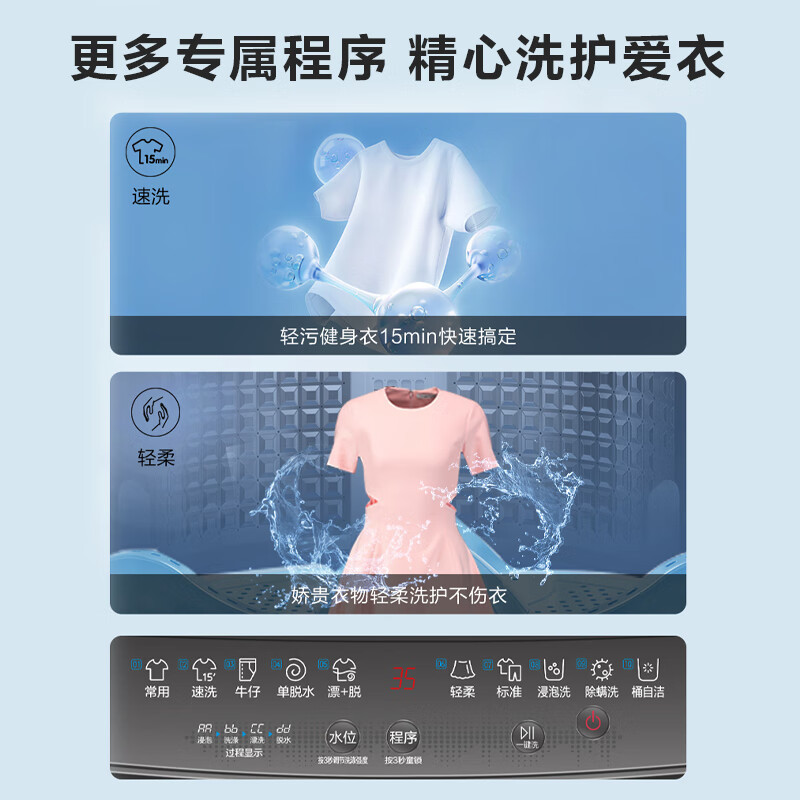 海尔(haier)波轮洗衣机小型全自动家用 7公斤容量 浸泡洗 智能称重 宿舍出租房 XQB70-M1269G高清大图