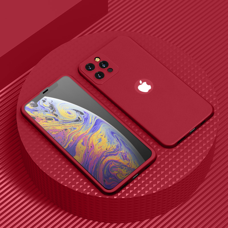 iphone12手机壳12pro钢化膜壳一体max超薄保护套ipho11promax红色