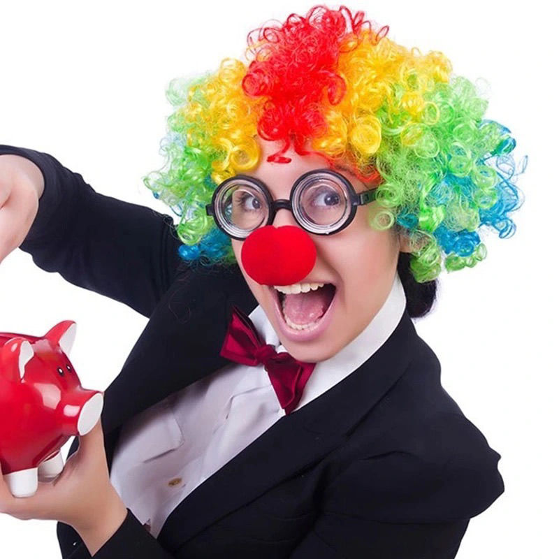 爆炸头专用小丑鼻子|儿童彩色爆炸头假发幼儿园婚庆装扮小丑头套表演