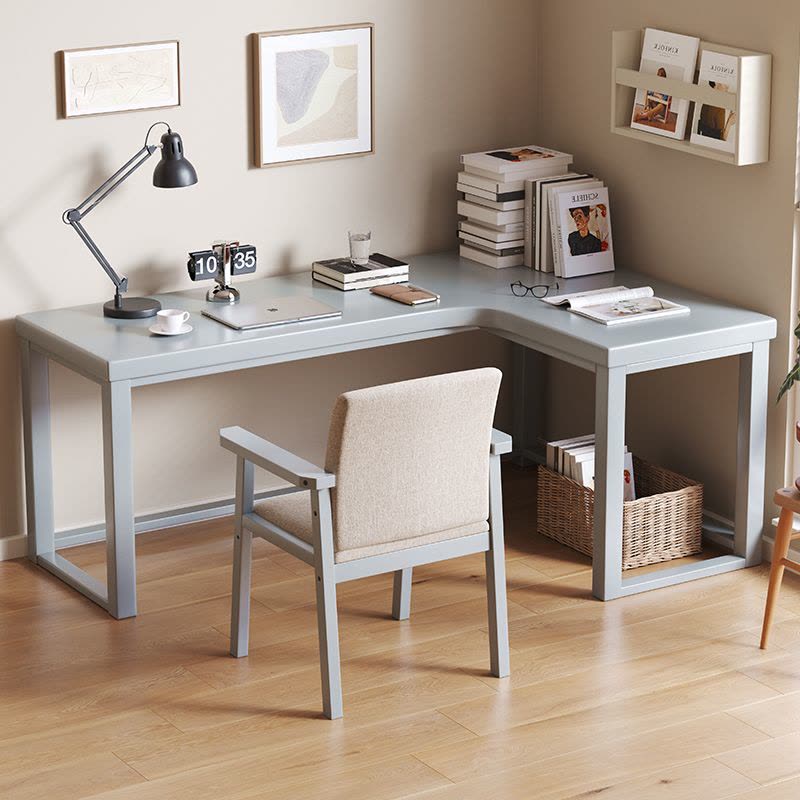 景山百岁 实木转角书桌椅组合L型拐角工作台家用卧室靠墙写字桌台式电脑桌图片