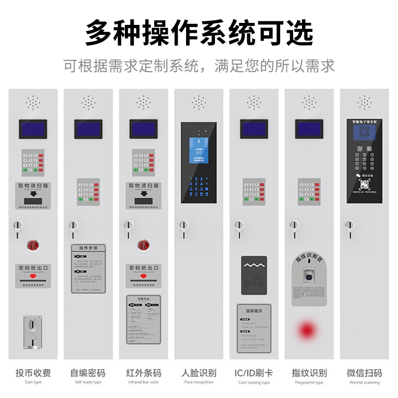 易企采 超市存包柜商场指纹条码刷卡扫码智能人脸手机寄存放柜电子储物柜 12门自设密码型