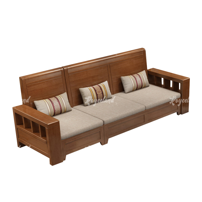 洛诗莲 LSL4031203实木沙发简约冬夏两用客厅沙发 三人位