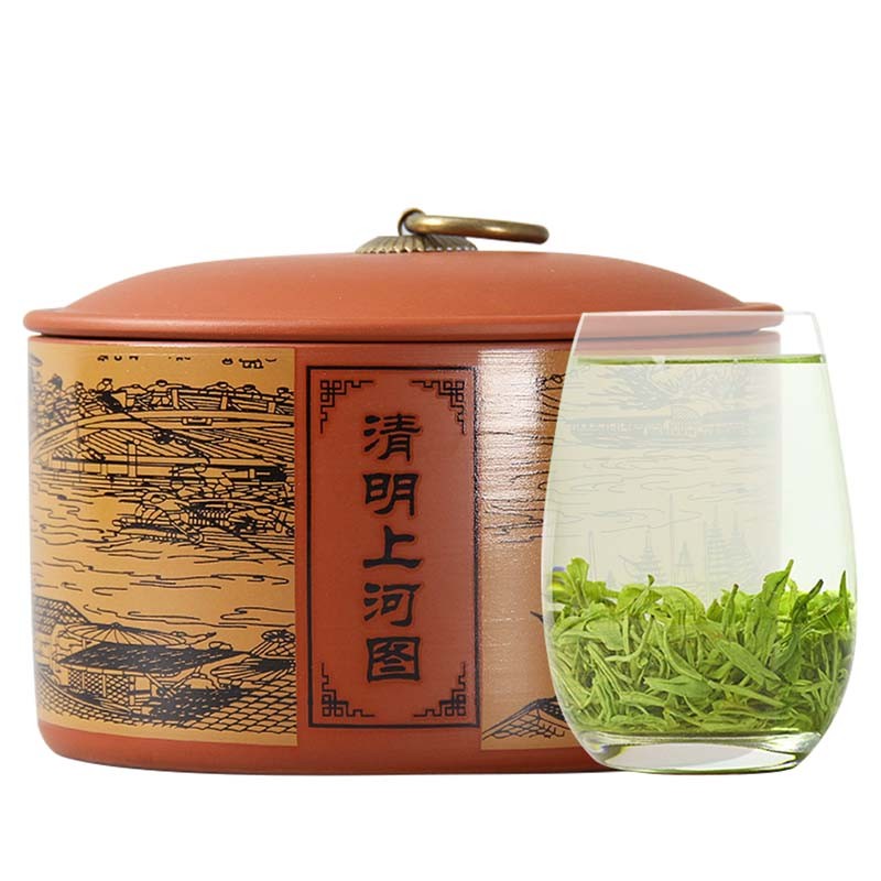 痴福 碧螺春茶叶新茶浓香型绿茶核心产区明前嫩芽茶叶陶瓷罐装高清大图