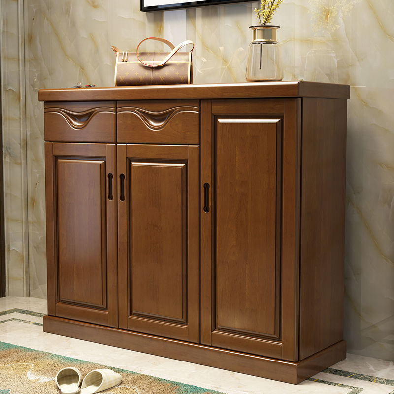 实木对开门鞋柜