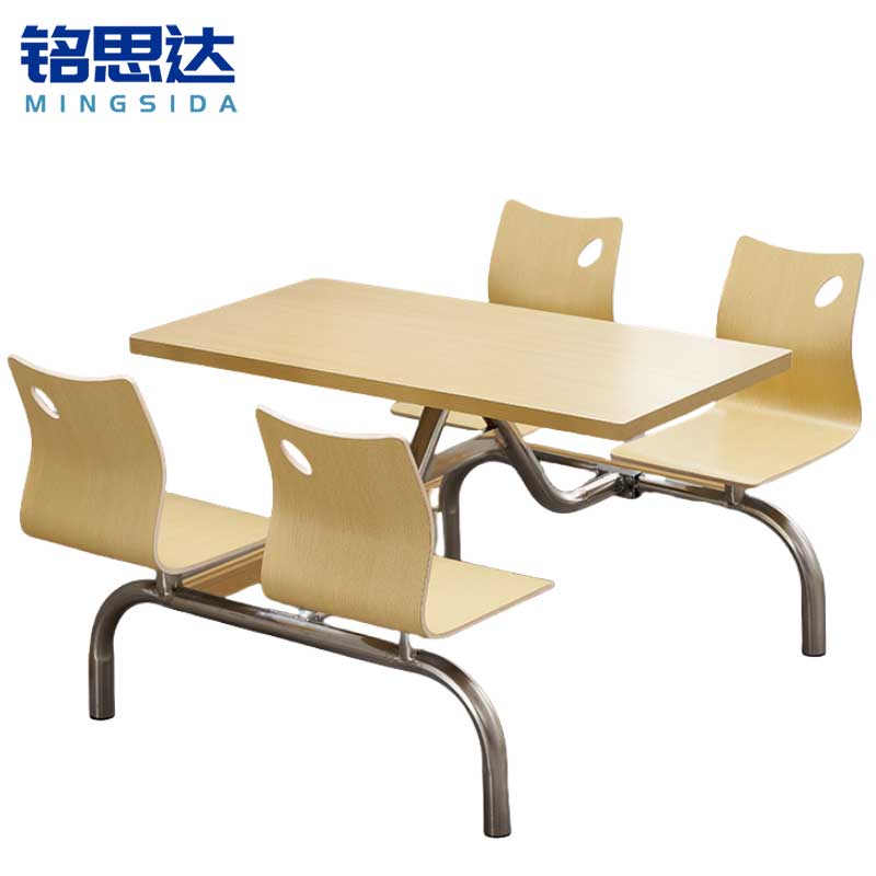 铭思达不锈钢连体餐桌120*80*75cm张高清大图