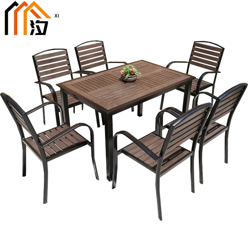 汐户外桌椅一桌六椅套