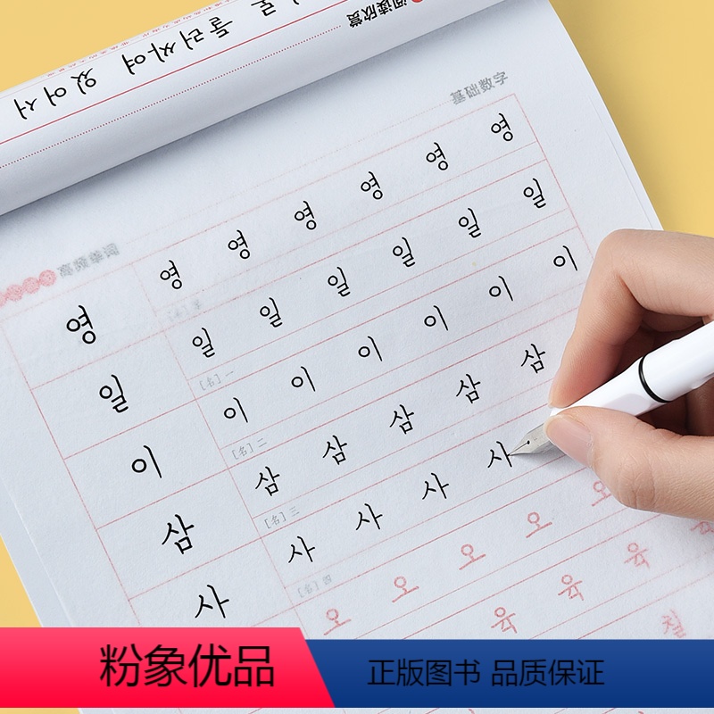 [正版]韩语字帖手写体初学者标准韩文四十音练字帖常用词汇单词初中生高中生大学生成人成年钢笔临摹字帖高考高中零基础入门写