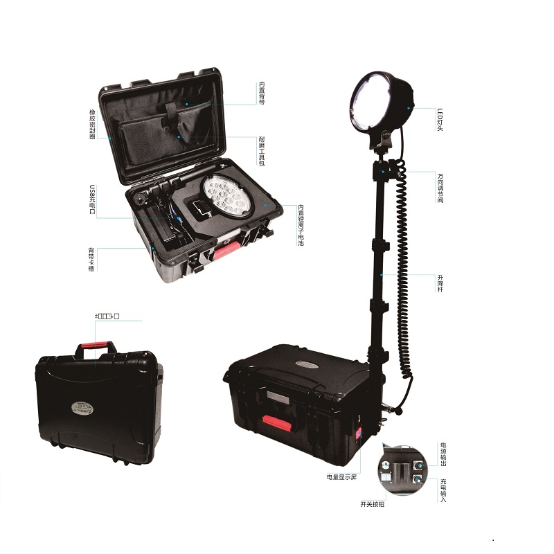 顶火(深圳光明顶)GMD6100A-G 便携箱式工作灯 LED应急照明灯箱高清大图