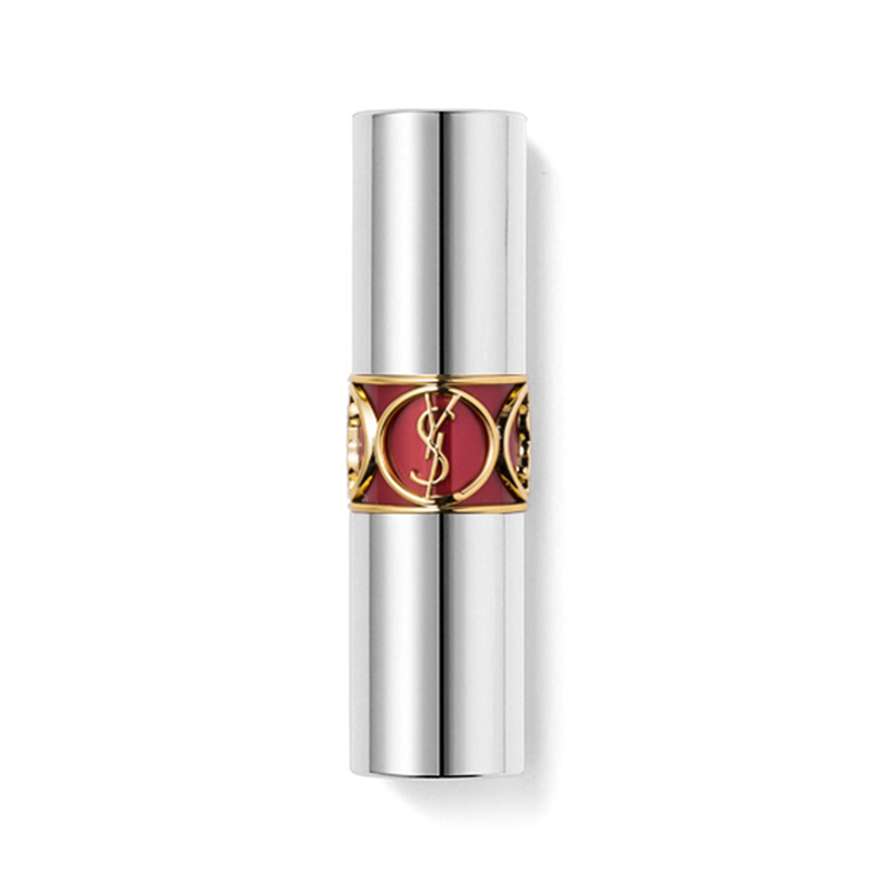 圣罗兰(YSL)莹亮纯魅美唇膏 3.5g 10#绯红诱惑 银管双色夹心口红 滋润 保湿