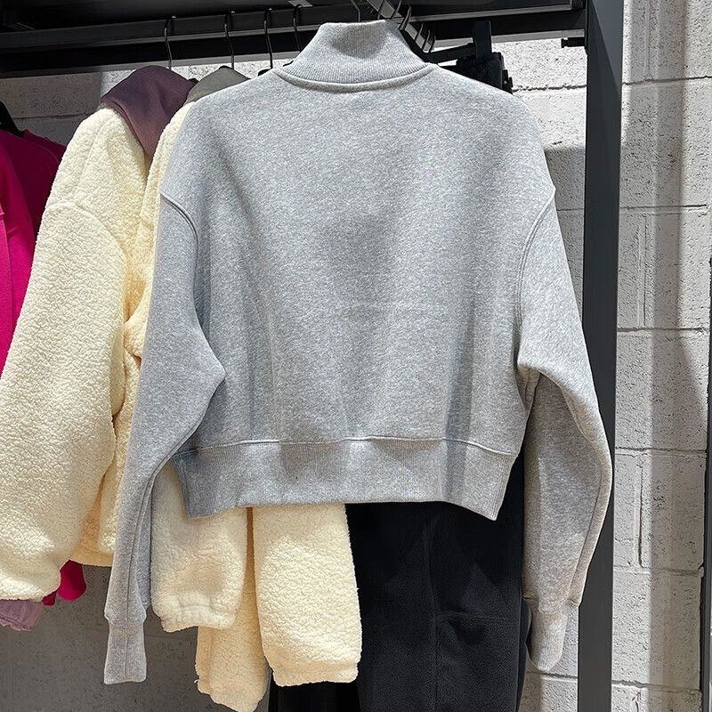 NIKE/耐克女装 新款运动服加绒保暖半拉链短款套头衫DQ5768-063 C