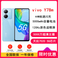 [全新]vivo Y78m 12GB+256GB 琉璃蓝 5G 天玑7020芯 120Hz高刷 44W闪充 拍照游戏学生手机 Y78