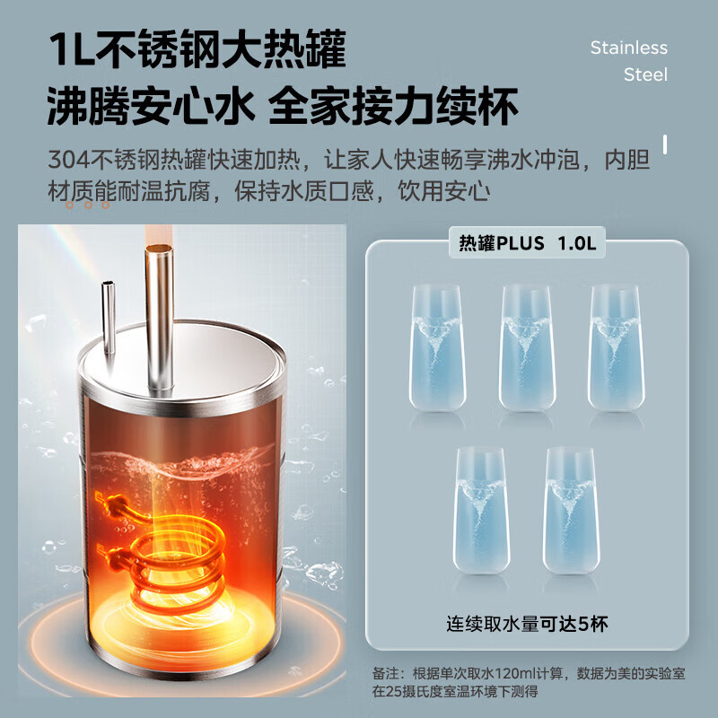 美的(Midea)饮水机家用客厅办公室立式下置式桶装水大容量加热饮水器YR1801S-X