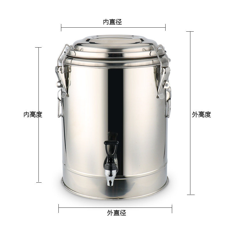 泽宇 50L 50升 不锈钢桶 商用保温桶大容量奶茶桶汤桶饭桶豆浆桶食堂专用桶茶水桶 T