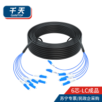 千天(QANTOP)室外LC-LC铠装光缆架空免熔接光纤跳线成品线电信级户外单模6芯网线延长监控传输光纤线300米