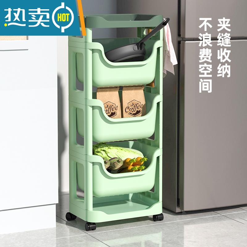 敬平小推车置物架零食厨房箱柜卫生间多层浴室落地宿舍卧室收纳书架子高清大图