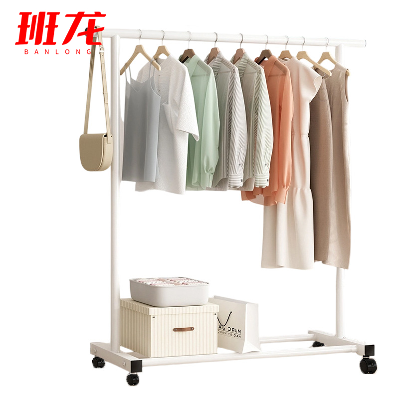 班龙挂衣晾衣架1.5m滑轮白色个高清大图