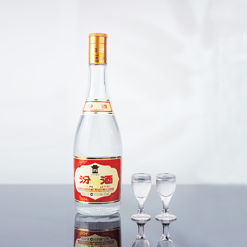 53度玻汾黄盖汾酒475ml*12瓶装 国产清香型整箱白酒