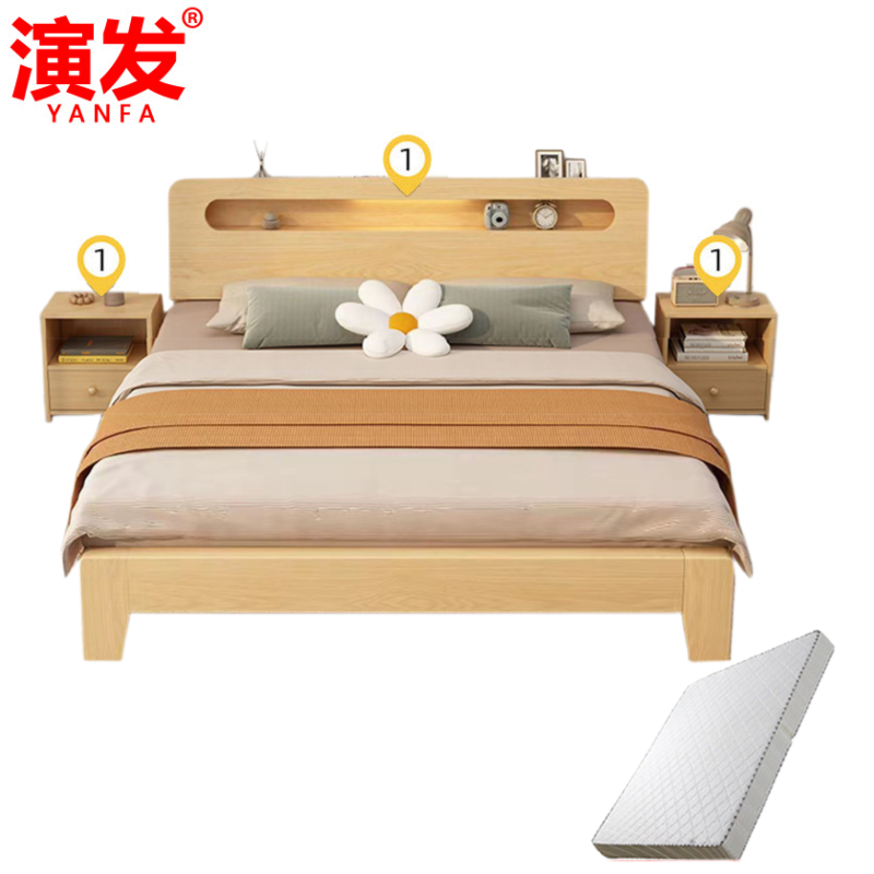 单床+床垫+2柜120*200cm 张高清大图