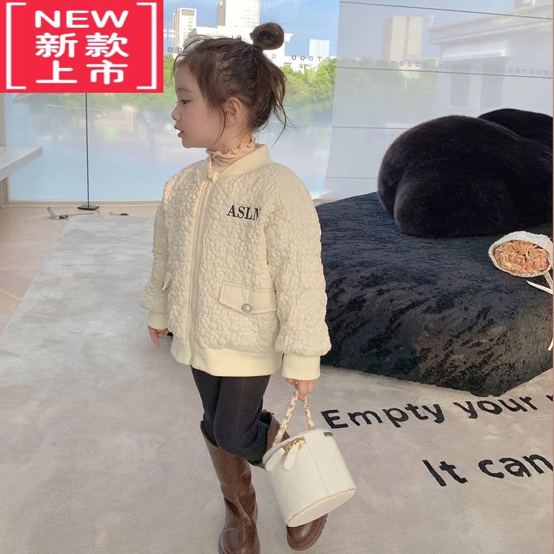 可莉允女童棉服冬季轻薄宝宝秋冬装2022新款棒球服休闲童装儿童夹棉外套图片