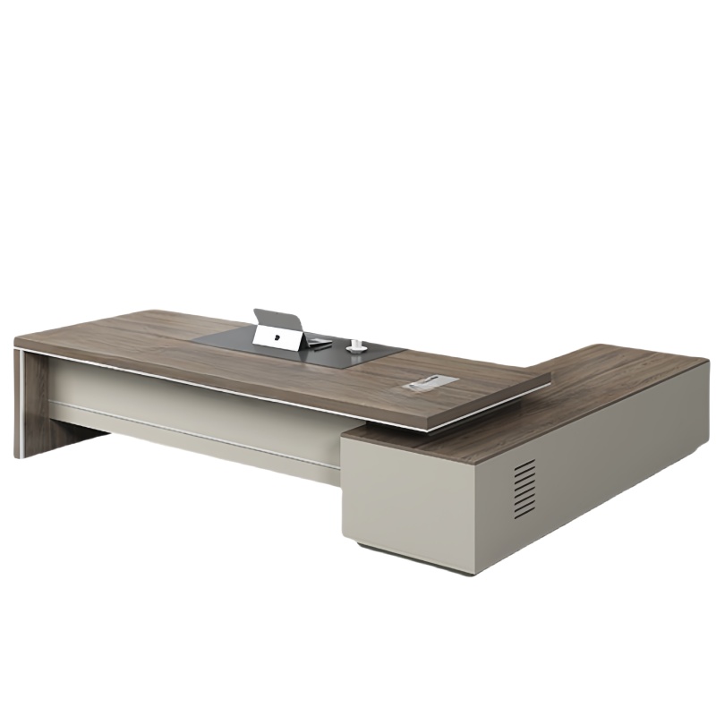 悦兴诚老板办公桌2400*800*750mm+侧柜套高清大图